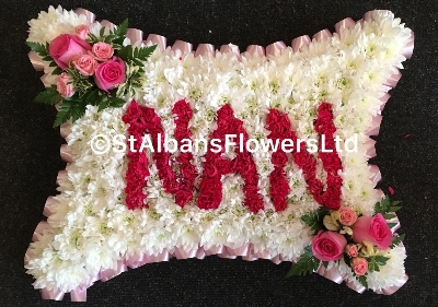 Large Pillow with Nan in flowers