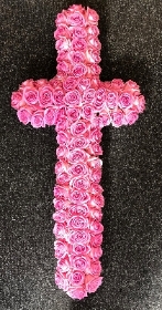 All pink rose cross