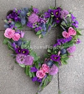 Loose Open Heart  Purple pink and Lilac