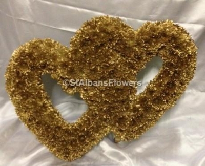 Gold double open heart