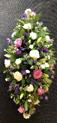 Lilac, Pink and White Coffin Spray.