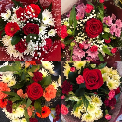 FLORIST CHOICE Hand Tie inc one red rose