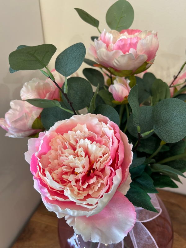 Artificial Silk peony Vase Arrangement