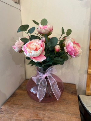 Artificial Silk peony Vase Arrangement