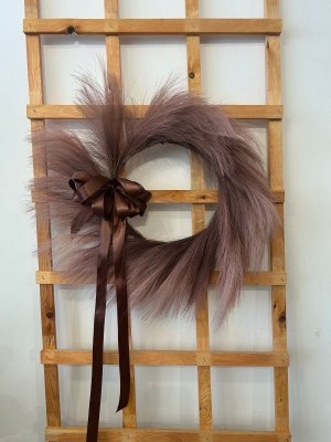 Brown feather wreath