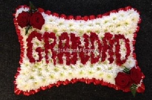 Pillow with Grandad in flowers