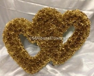 Gold double open heart