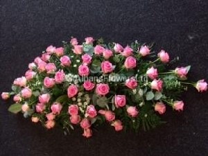 Pink rose coffin spray