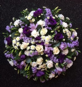 Lilac purple and white posy pad