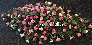 Pink Rose and Pink Carnation Coffin Spray