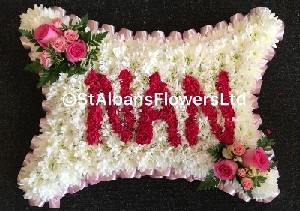 Large Pillow with Nan in flowers