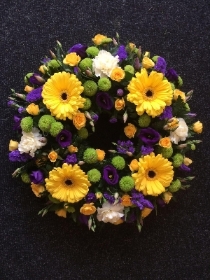 Loose Wreath Yellow and Purple
