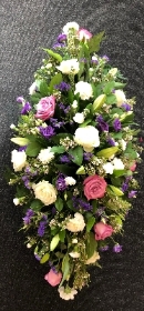 Lilac, Pink and White Coffin Spray.