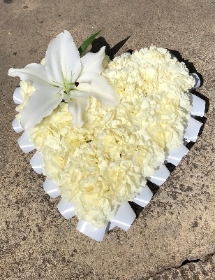 Carnation based heart cream and white