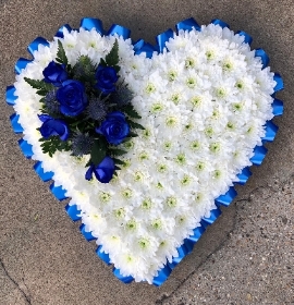 Blue and white heart