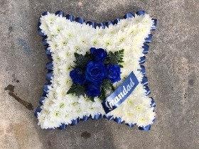 Navy Blue ribbon cushion