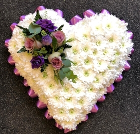 Purple and white based heart