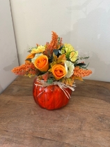 Artificial Pumpkin vase arrangement