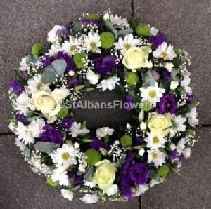 Loose Wreath Purple & White