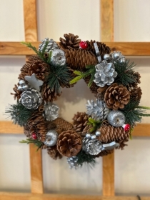 Silver glitter artificial wreath