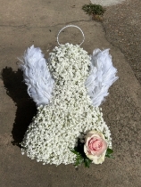 Small angel on stand with halo